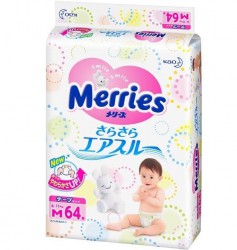 Подгузники 64 шт. Merries 6-11 кг р. m